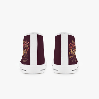 My Heart Belongs To Jesus Christian Kid’s High - Top Canvas Shoes - ClaimedbyGodDesigns