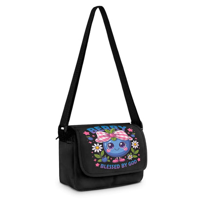 Berry Blessed By God Christian Kids Flap Crossbody Bag