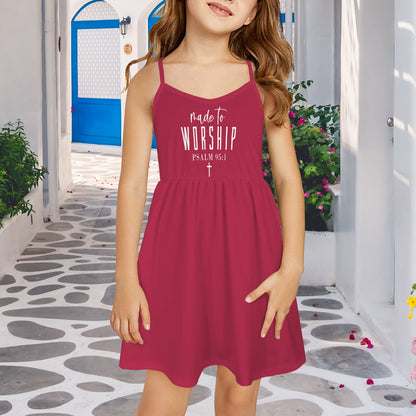 Made To Worship Youth | Christian V-Neck Cami Girls' Casual Dress