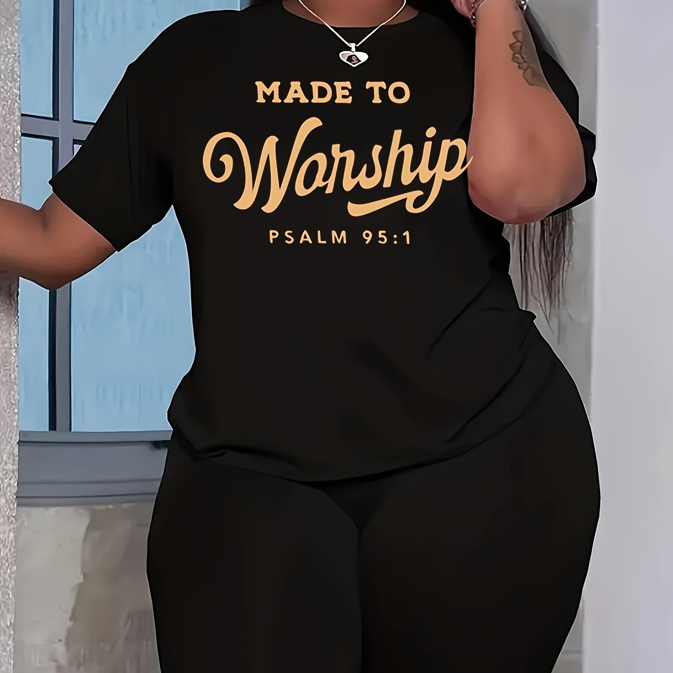 Made To Worship Plus Size Women's Christian T-shirt claimedbygoddesigns