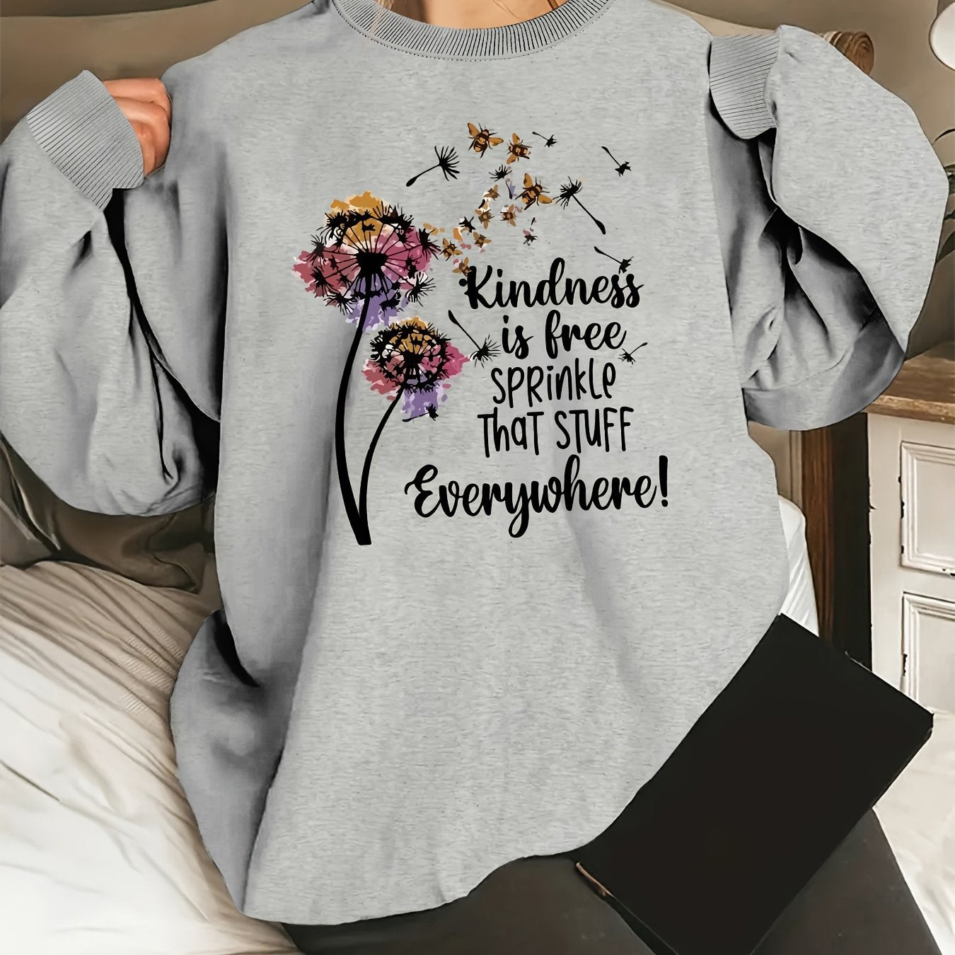 Kindness Is Free Sprinkle That Stuff Everywhere Women's Christian Pullover Sweatshirt claimedbygoddesigns