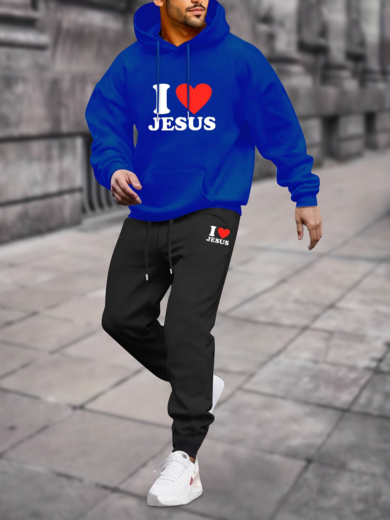 I Love Jesus Men's Christian Casual Outfit claimedbygoddesigns