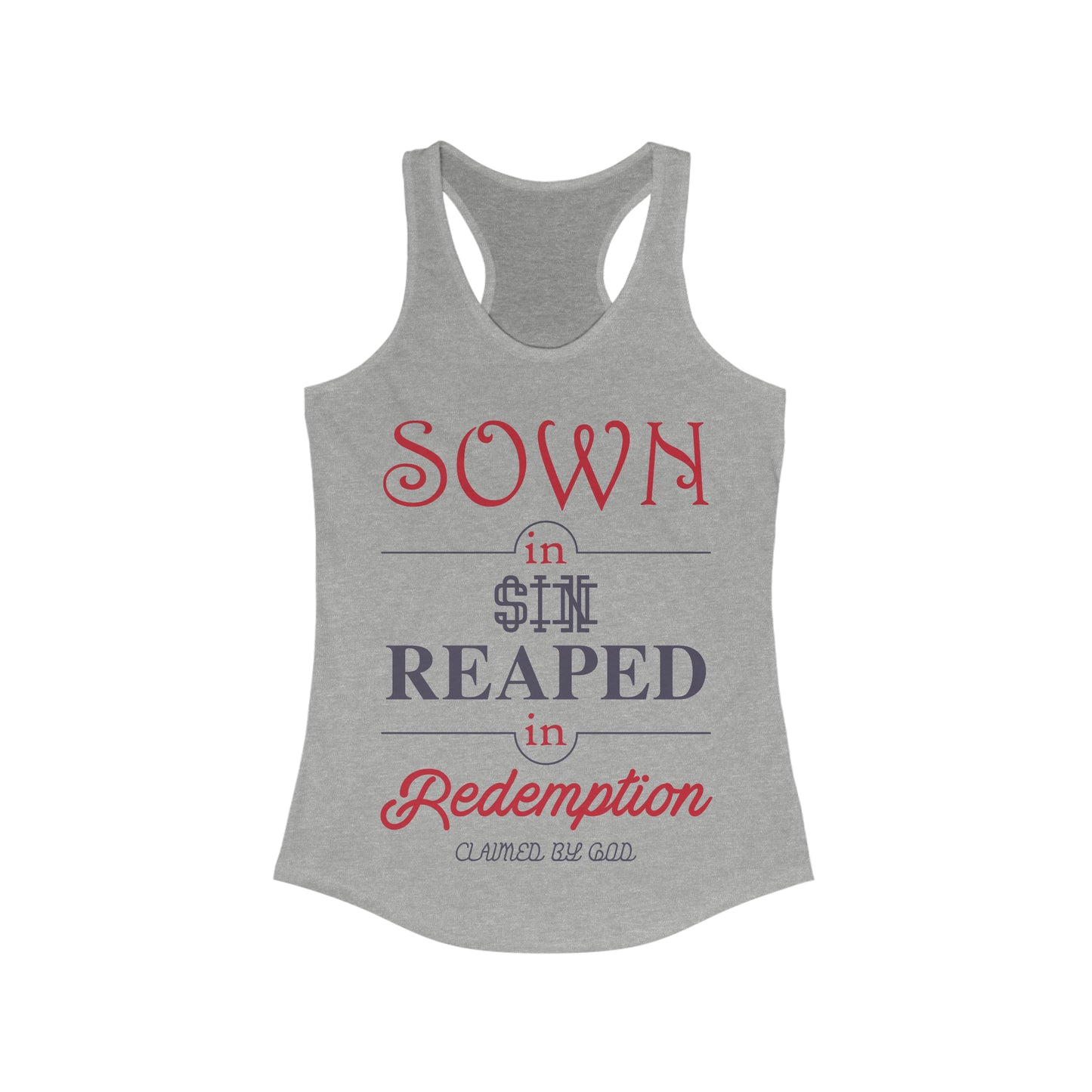 Sown in sin reaped in redemption slim fit tank-top