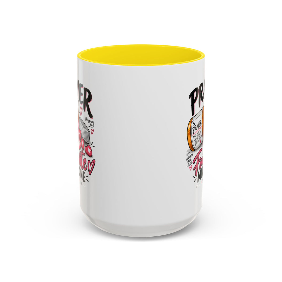 Prayer Is My Favorite Medicine Accent Coffee Mug – Inspirational Religious Gift