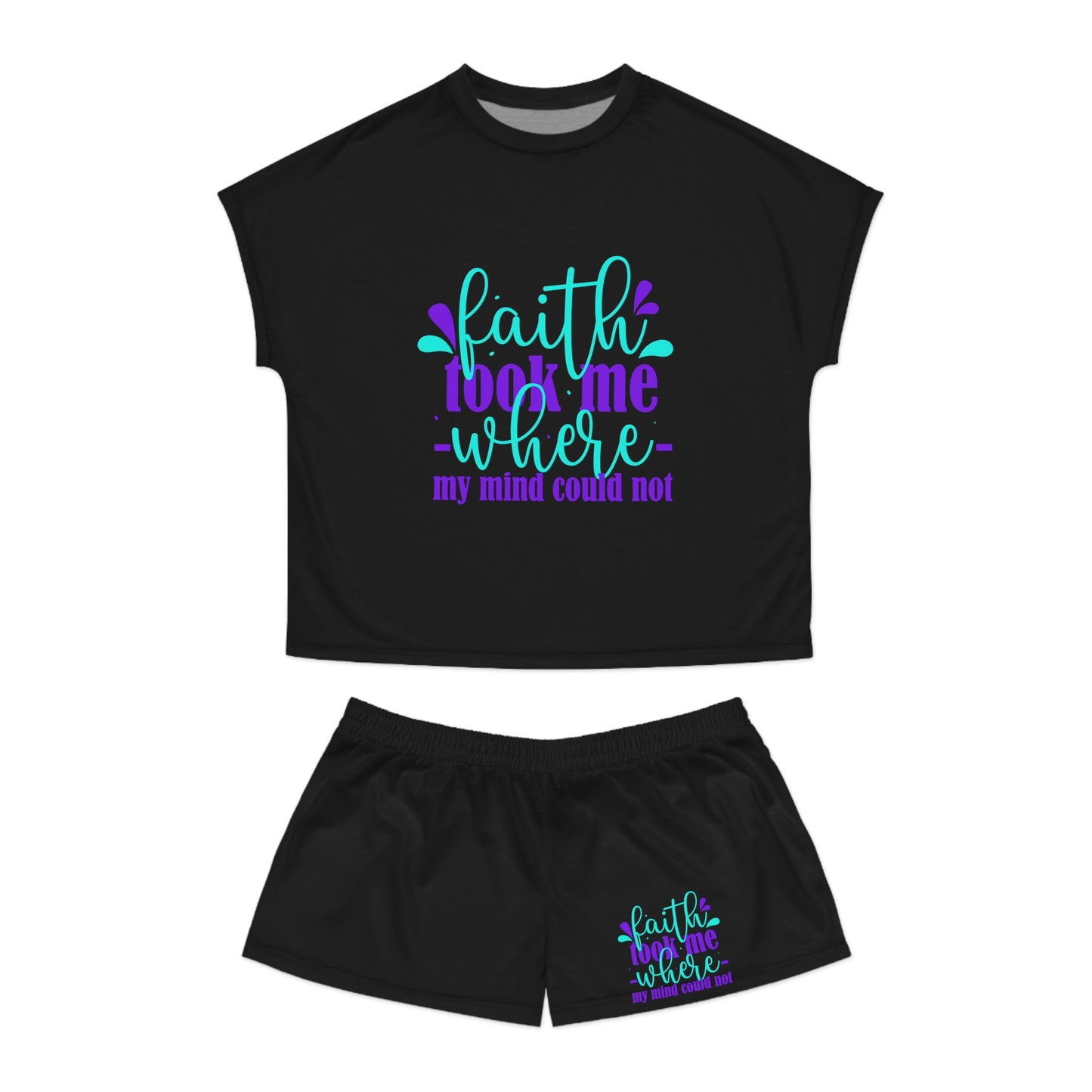 Faith Took Me Where My Could Not Women's Christian Short Pajama Set Printify