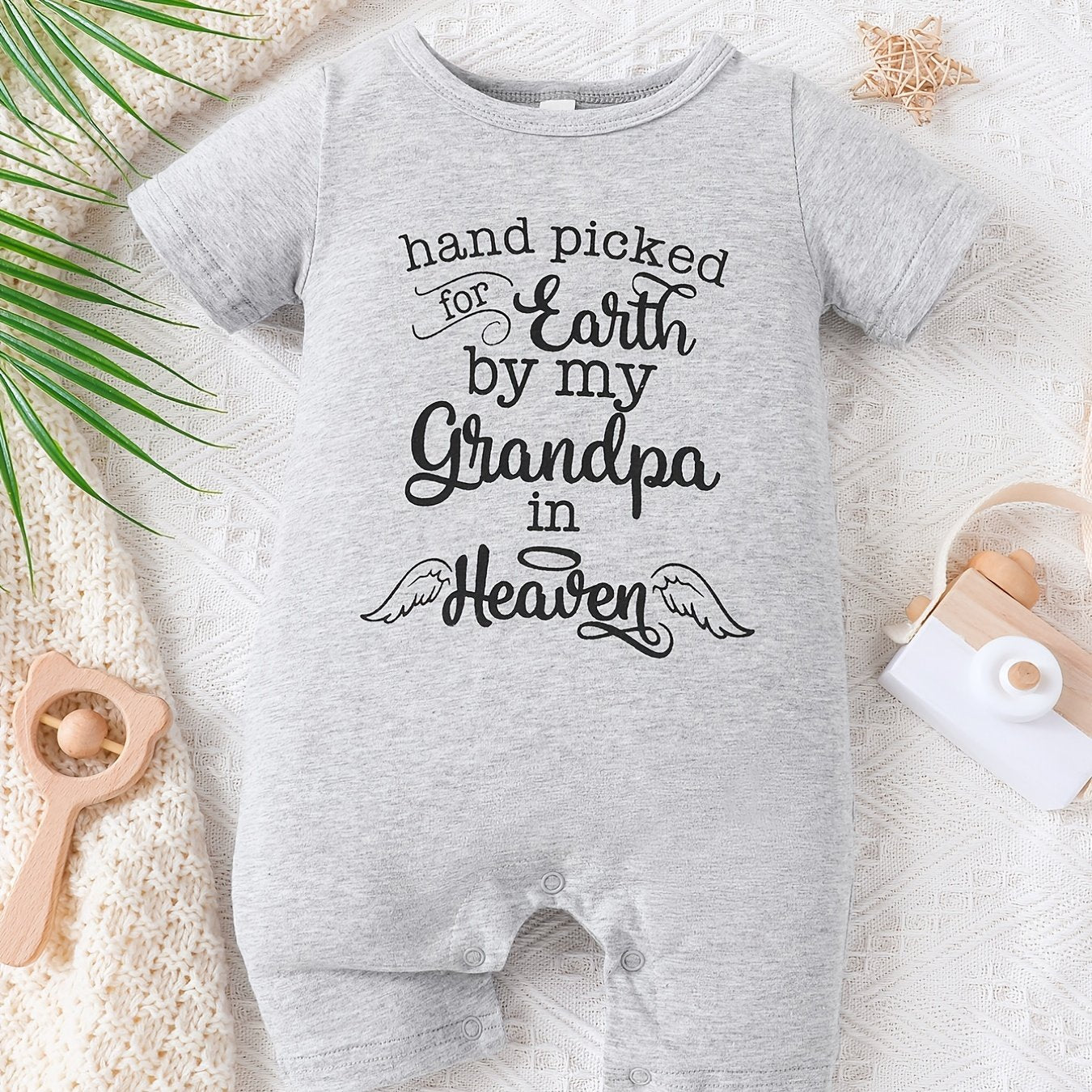 Hand Picked For Earth By My Grandpa In Heaven Christian Baby Onesie claimedbygoddesigns