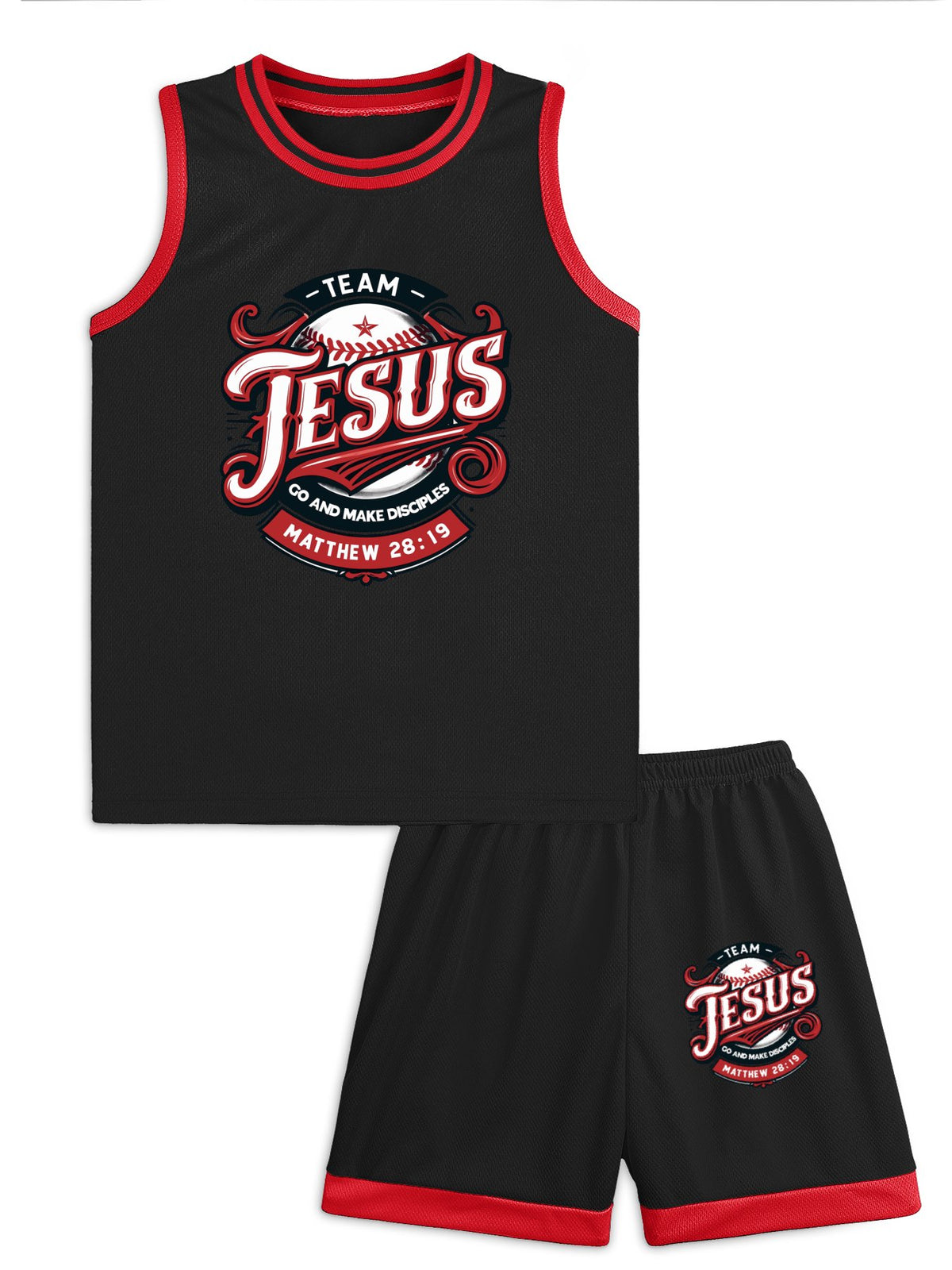 Team Jesus Children's Christian Basketball Jersey Set