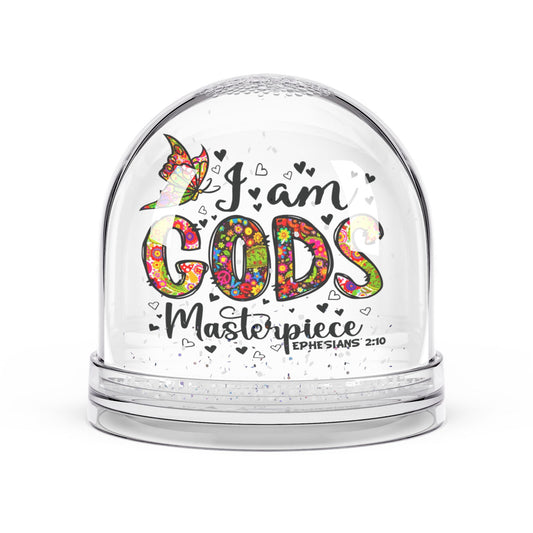 Christian Snow Globe, Religious Home Decor, Inspirational Gift, Christmas Decoration, You Are His Masterpiece - ClaimedbyGodDesigns