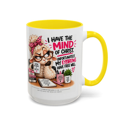 Christian Coffee Mug – "I Have the Mind of Christ" Funny Sheep Design (11/15 oz)