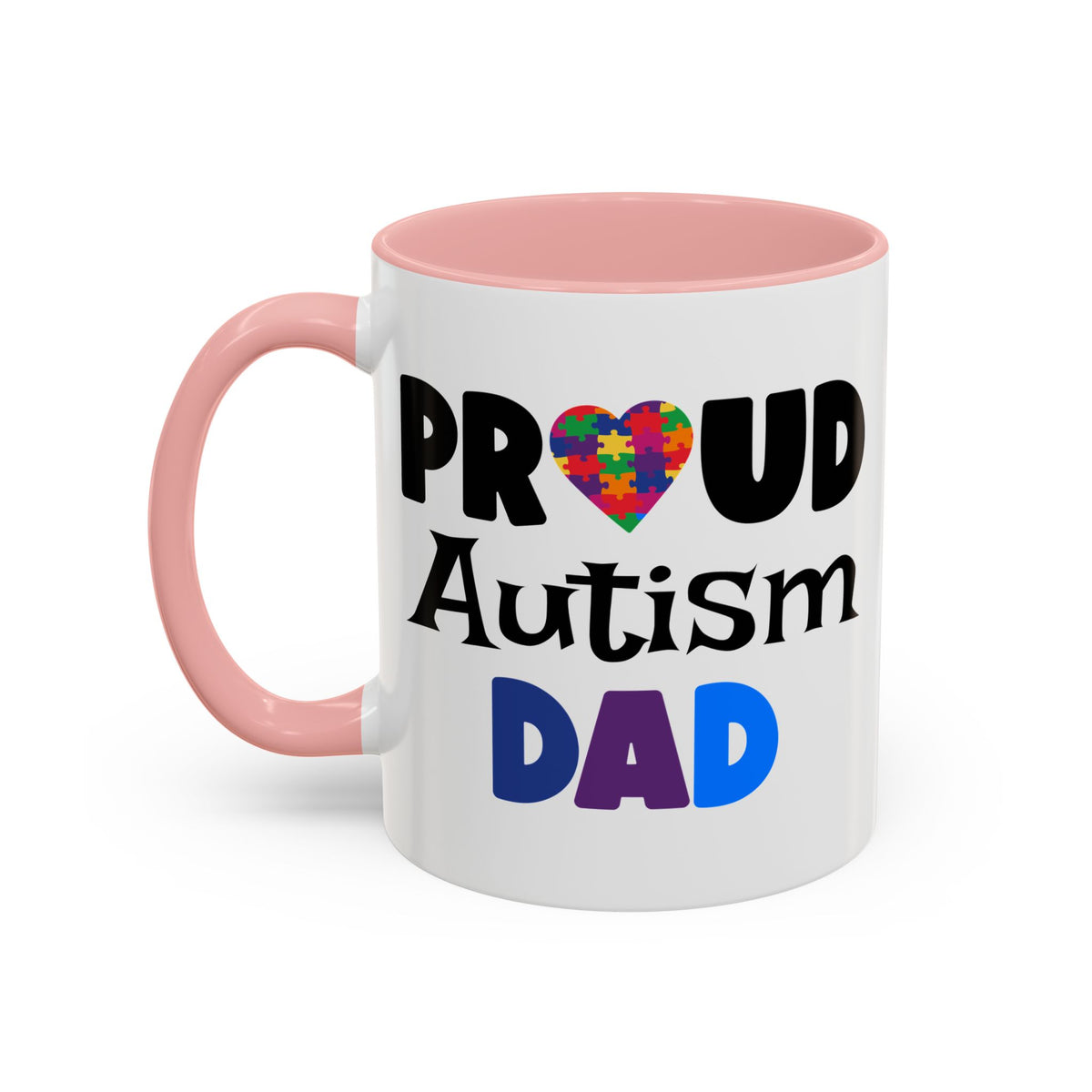 Proud Autism Dad Accent Coffee Mug - Perfect Gift for Fathers
