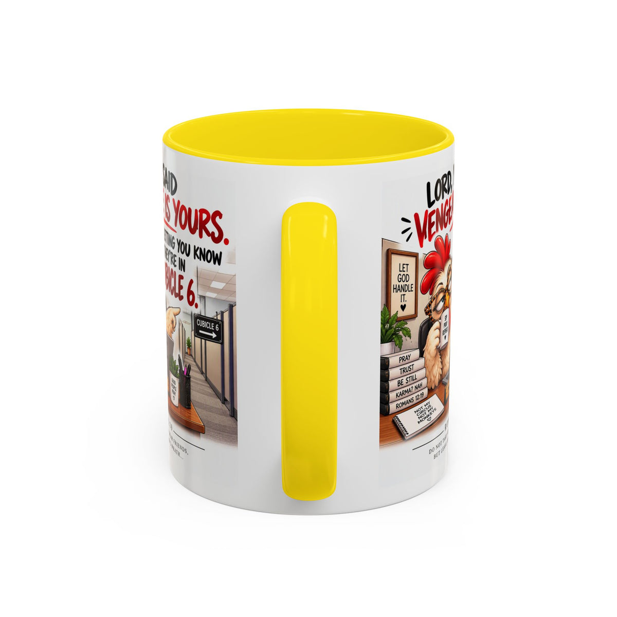 Christian Coffee Mug — “Lord, You Said Vengeance Is Yours” Funny Office Cubicle Prayer Gift