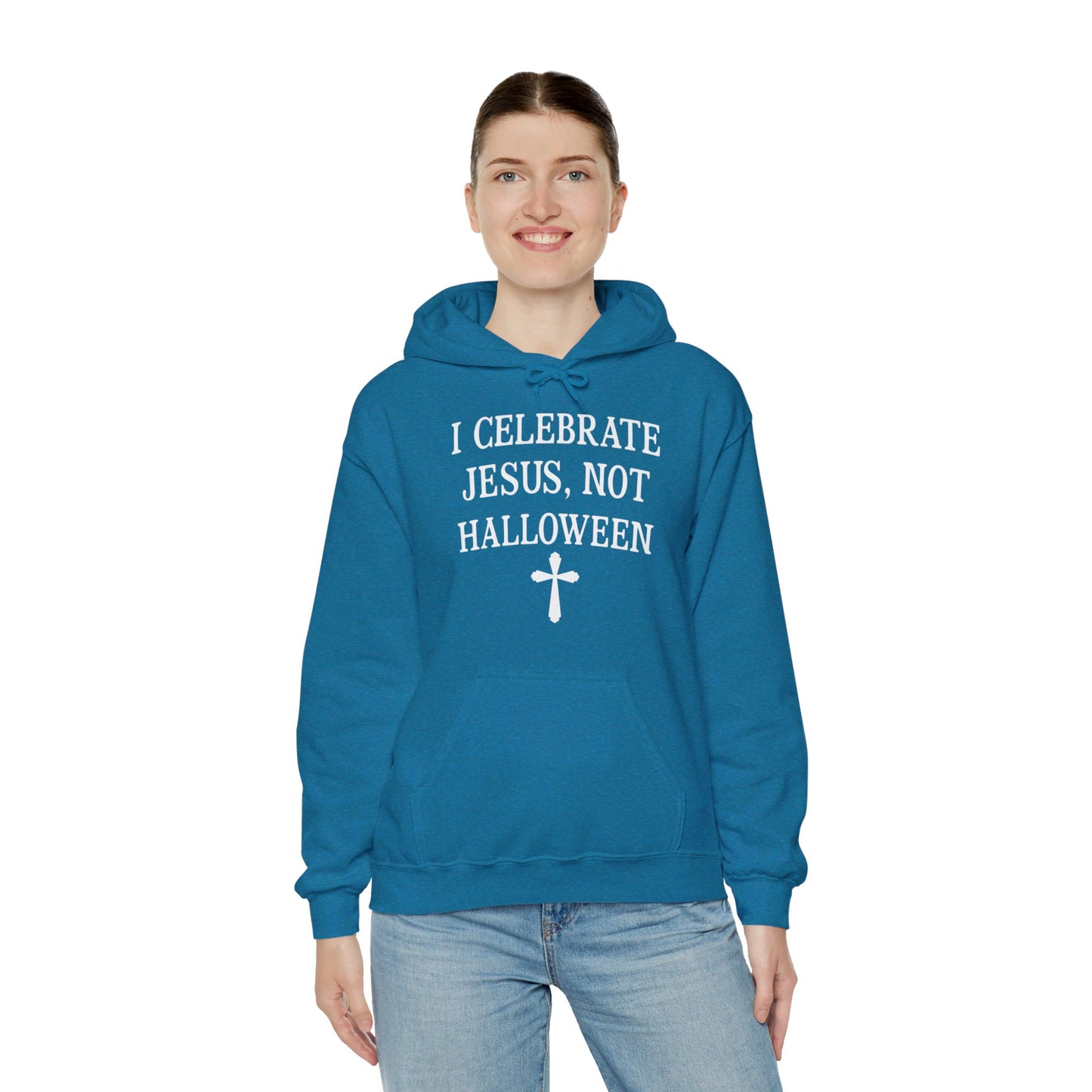 I Celebrate Jesus Not Halloween Halloween Unisex Christian Pullover Hooded Sweatshirt