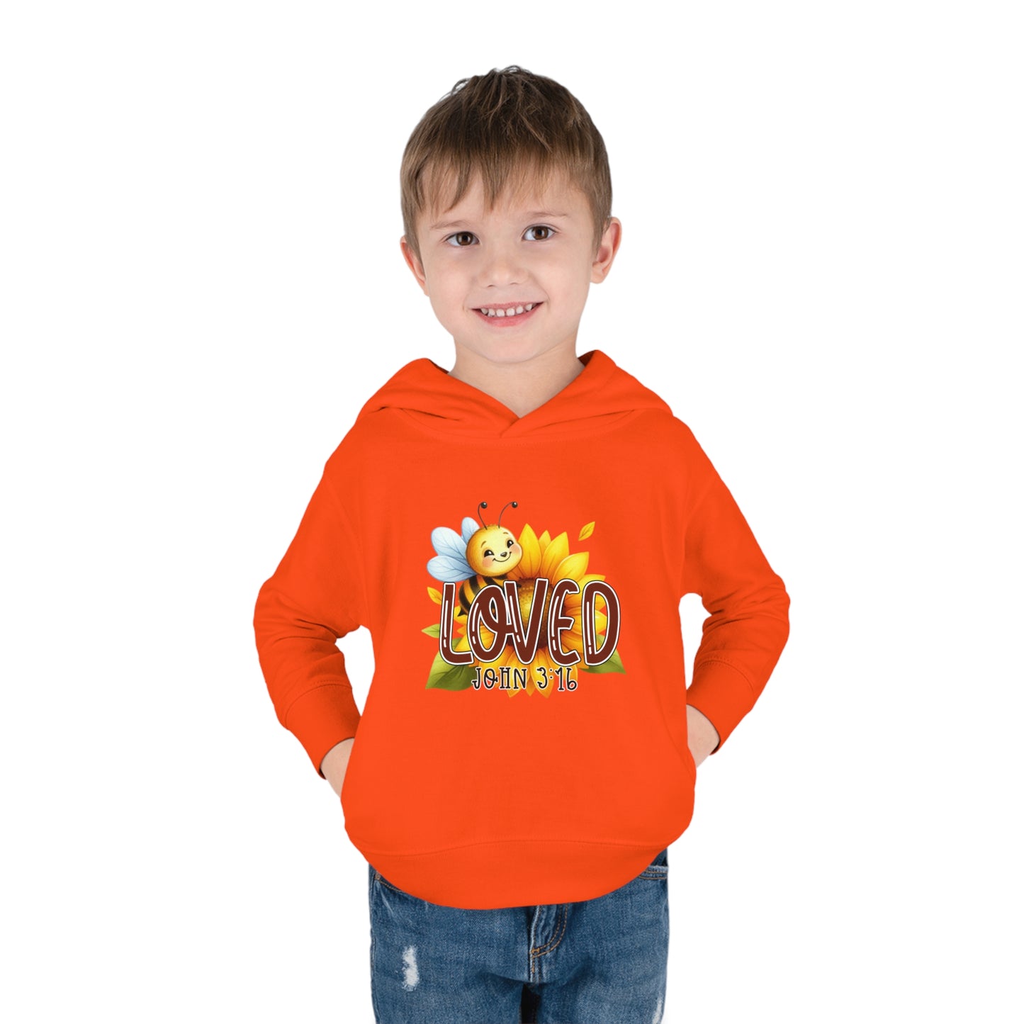 John 3:16 Loved Christian Toddler Pullover Fleece Hooded Sweatshirt