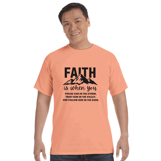 Faith Is Men's Christian Heavyweight Crewneck T-Shirt - ClaimedbyGodDesigns