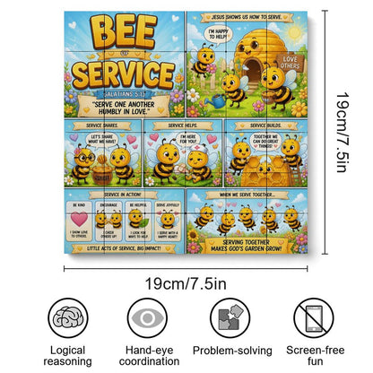 Bee of Service – Building Block Puzzle Ornament - ClaimedbyGodDesigns
