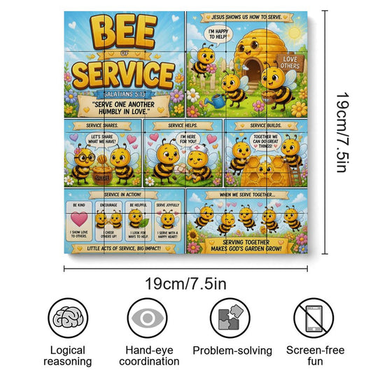 Bee of Service – Building Block Puzzle Ornament - ClaimedbyGodDesigns