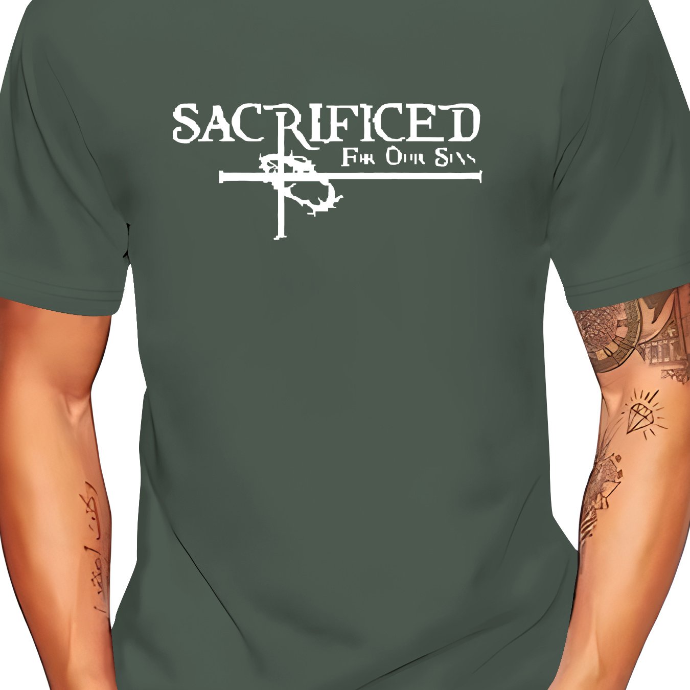 Sacrificed For Our Sins Men's Christian T-shirt claimedbygoddesigns