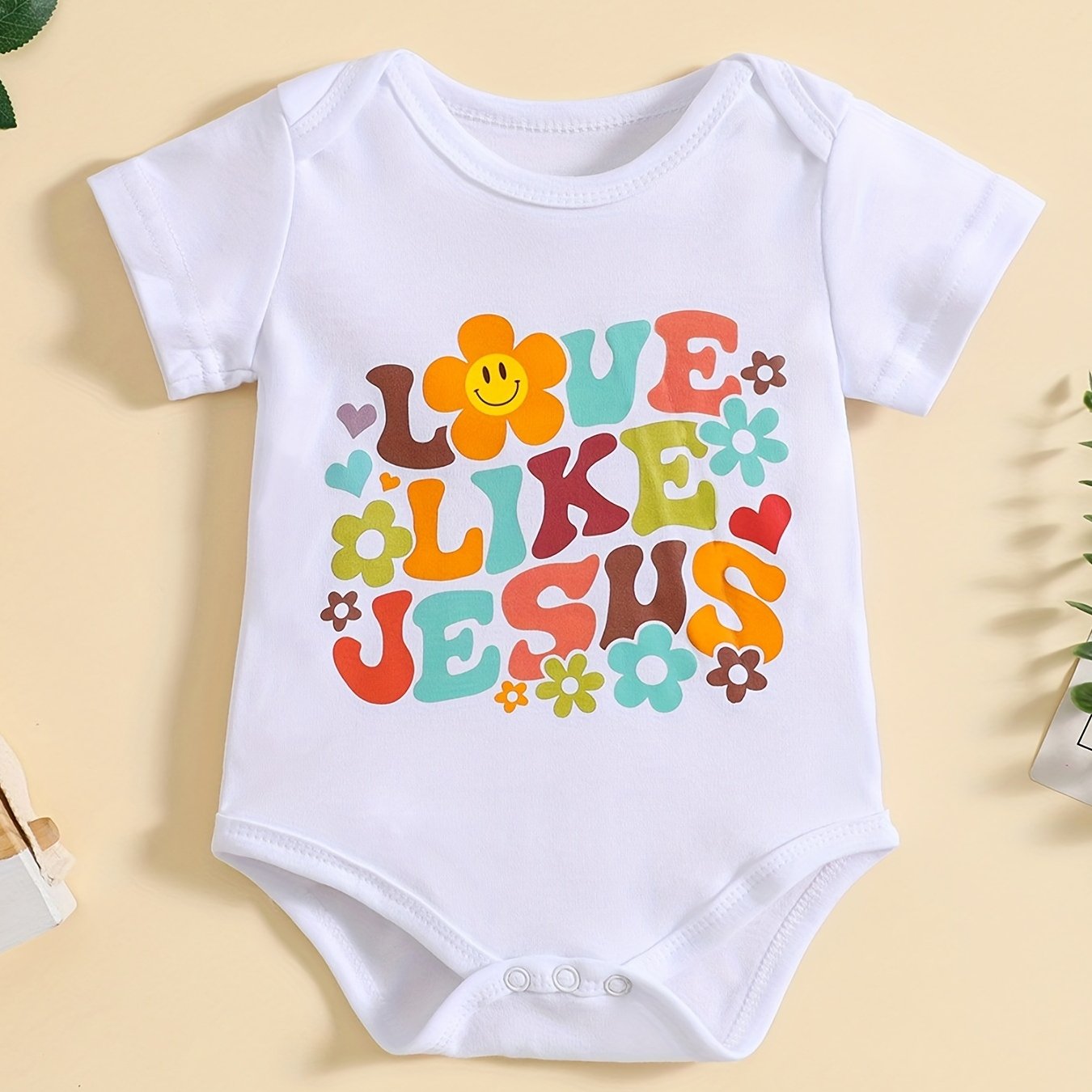 Love Like Jesus Christian Baby Onesie claimedbygoddesigns