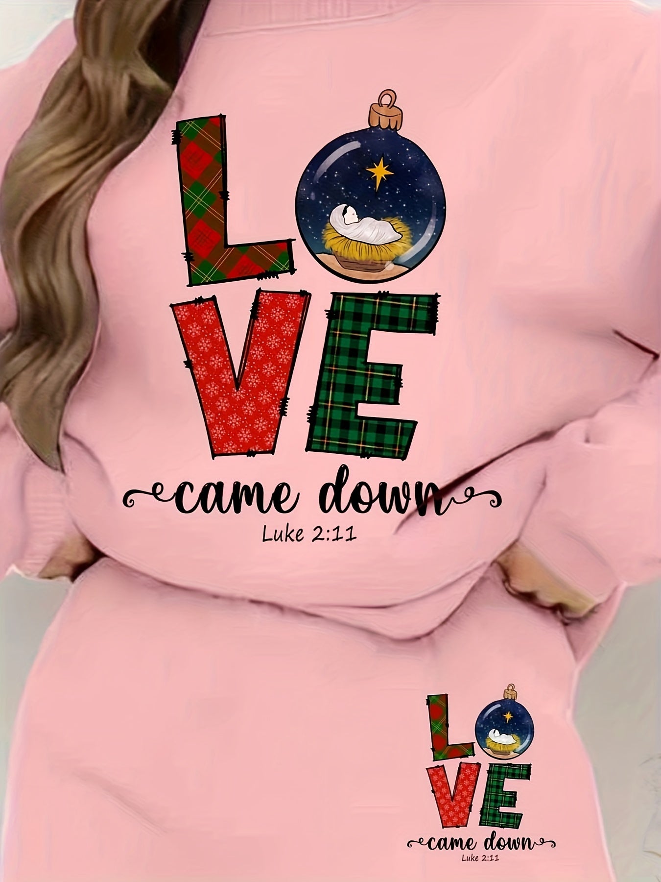 Luke 2:11 Love Came Down Women's Christian Casual Outfit claimedbygoddesigns