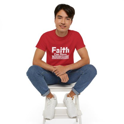 Faith Can Move Mountains Unisex Christian Ultra Cotton Tee Printify