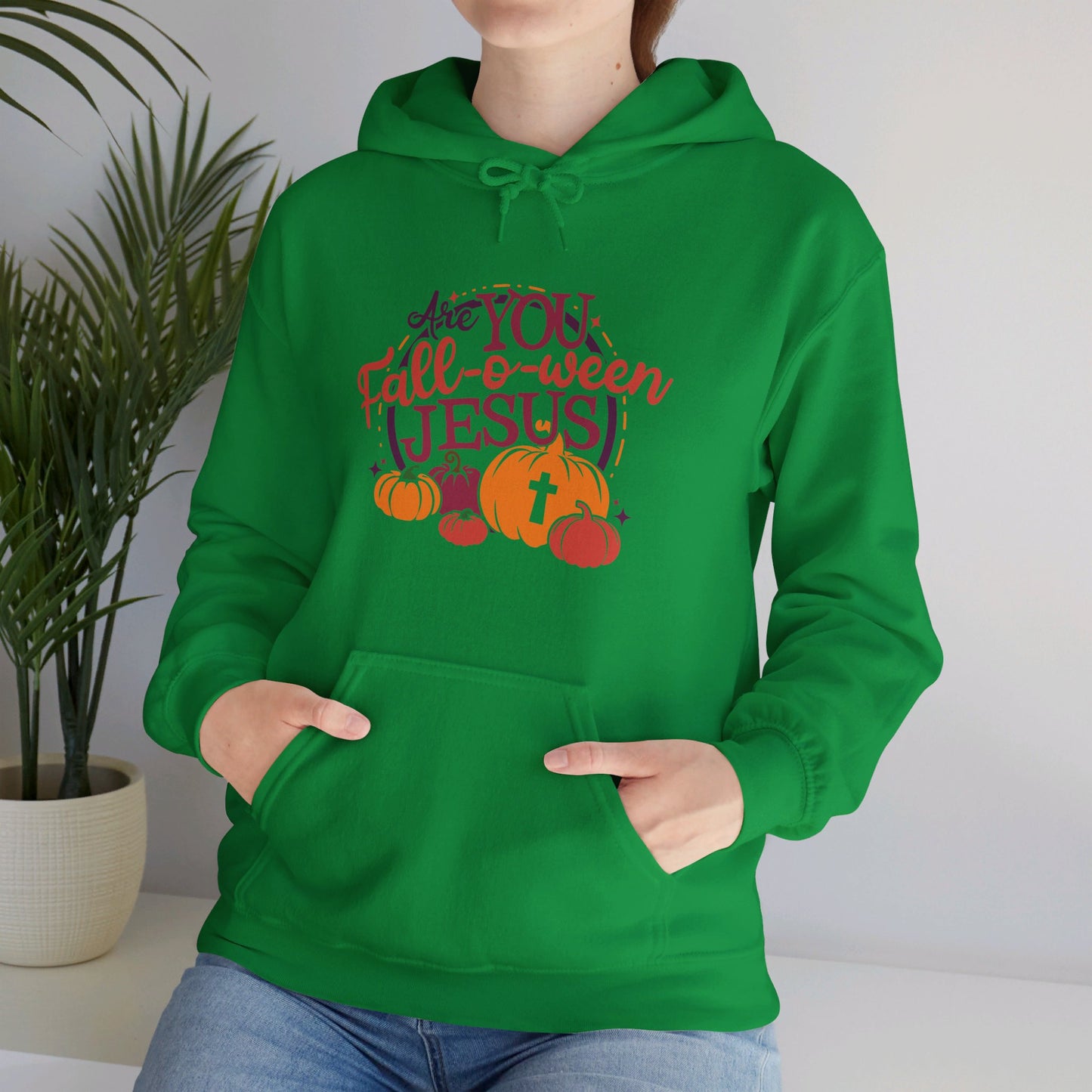 Are You Fall O Ween Jesus Halloween Unisex Christian Pullover Hooded Sweatshirt