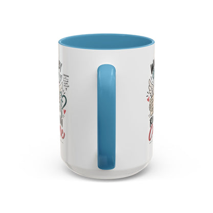 Walking By Faith, Running On Caffeine Coffee Mug (Accent)