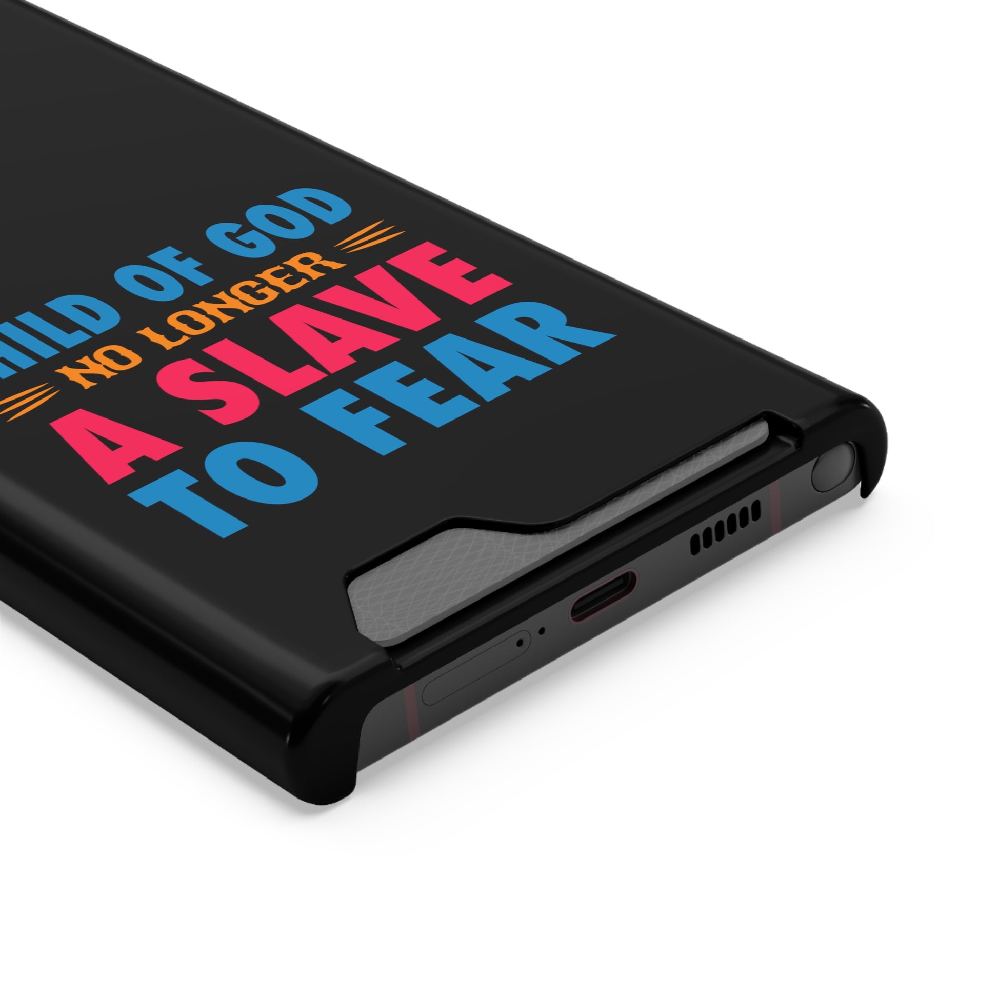 Child Of God No Longer A Slave To Fear Christian Phone Case With Card Holder Printify