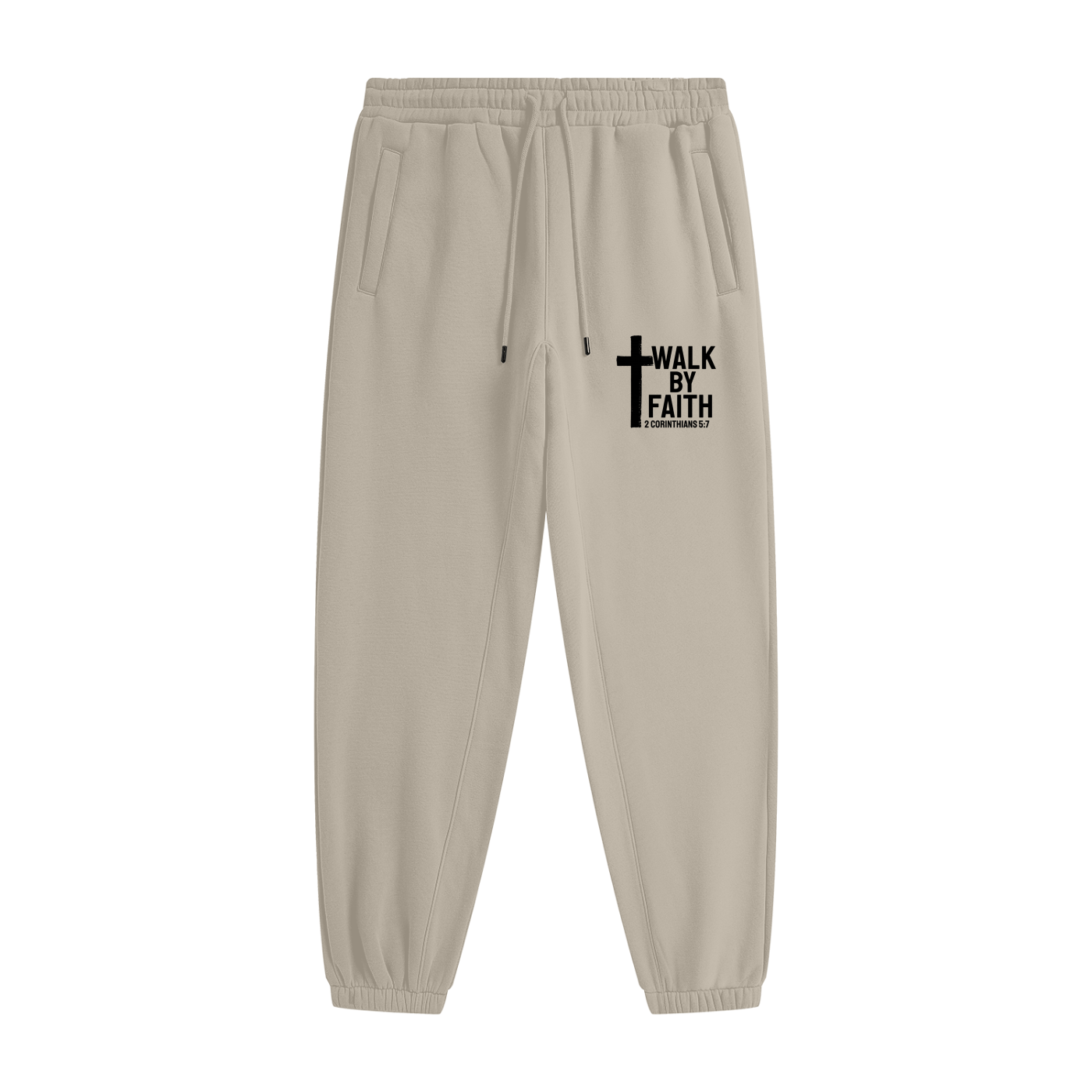 Walk By Faith Unisex (men women) Christian Heavyweight Fleece Sweatpants(Joggers) - ClaimedbyGodDesigns