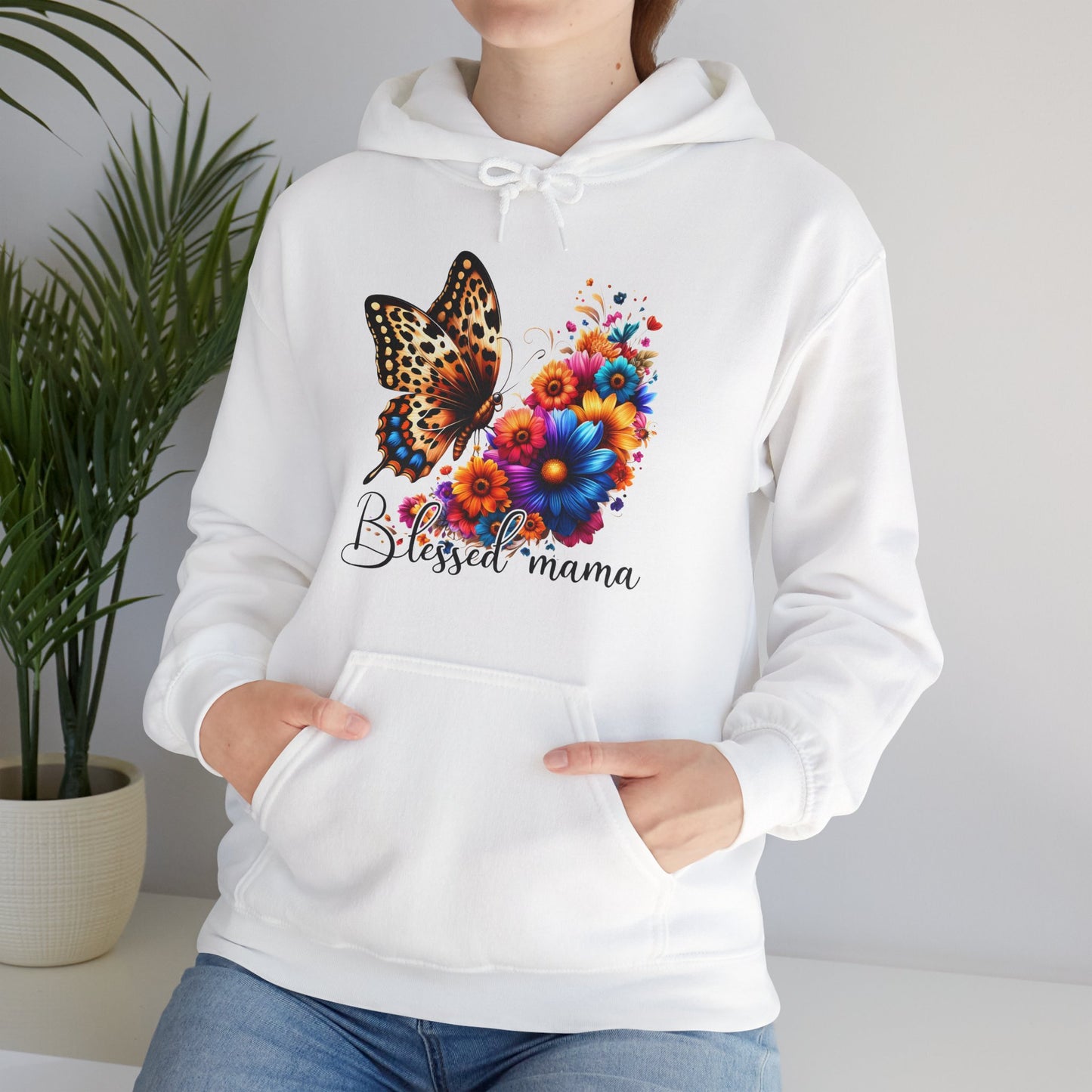 Blessed Mama Women's Christian Hooded Pullover Sweatshirt