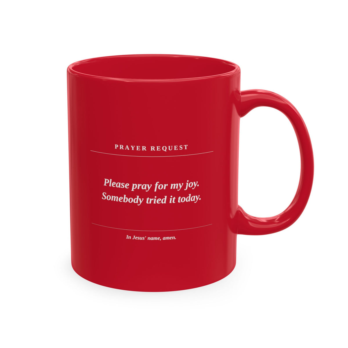 Prayer Request Ceramic Mug — "Please Pray for My Joy" Inspirational Coffee Cup