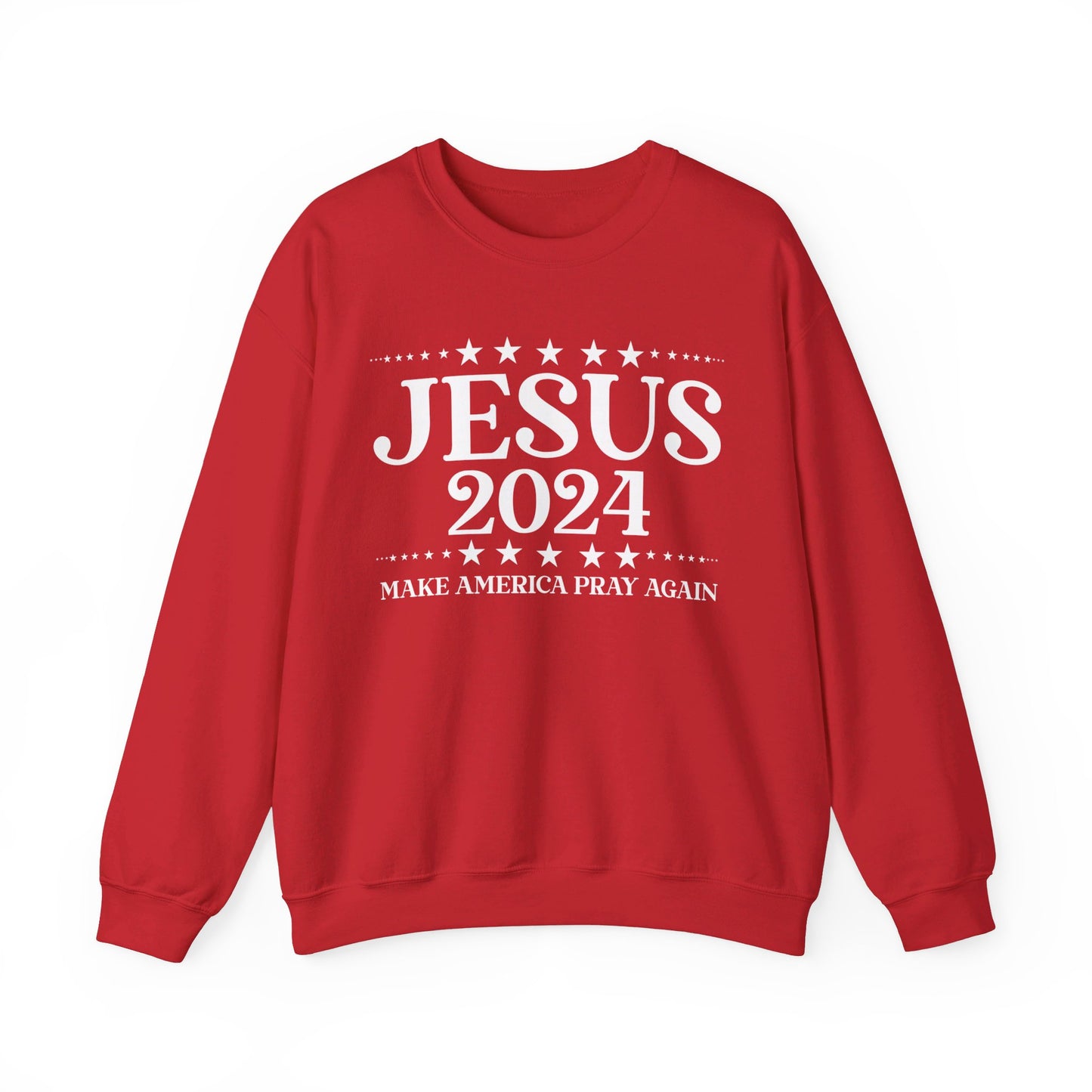 Jesus 2024 Make America Pray Again   Unisex Heavy Blend™ Crewneck Christian Sweatshirt