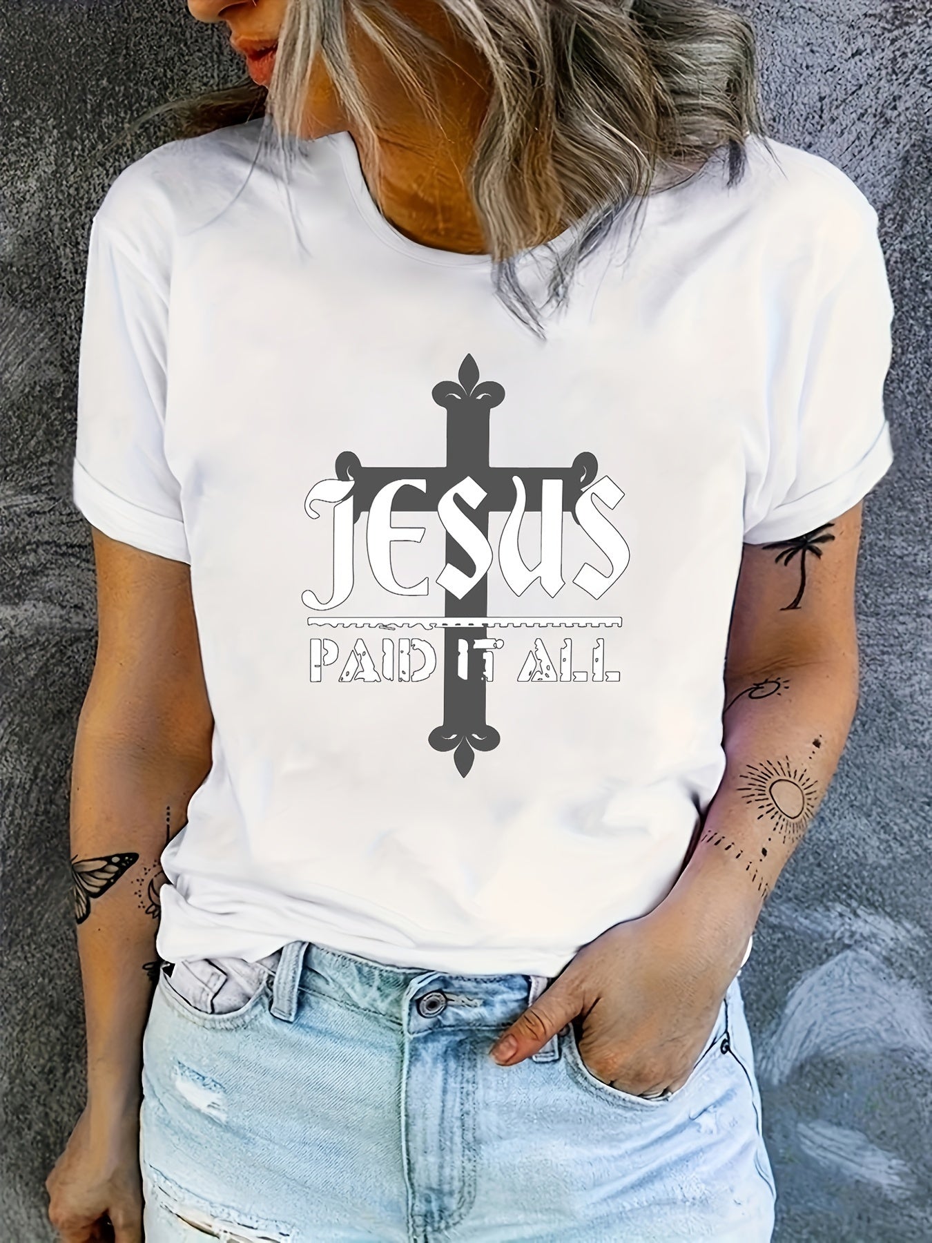 Jesus Paid It All Women's Christian T-shirt claimedbygoddesigns