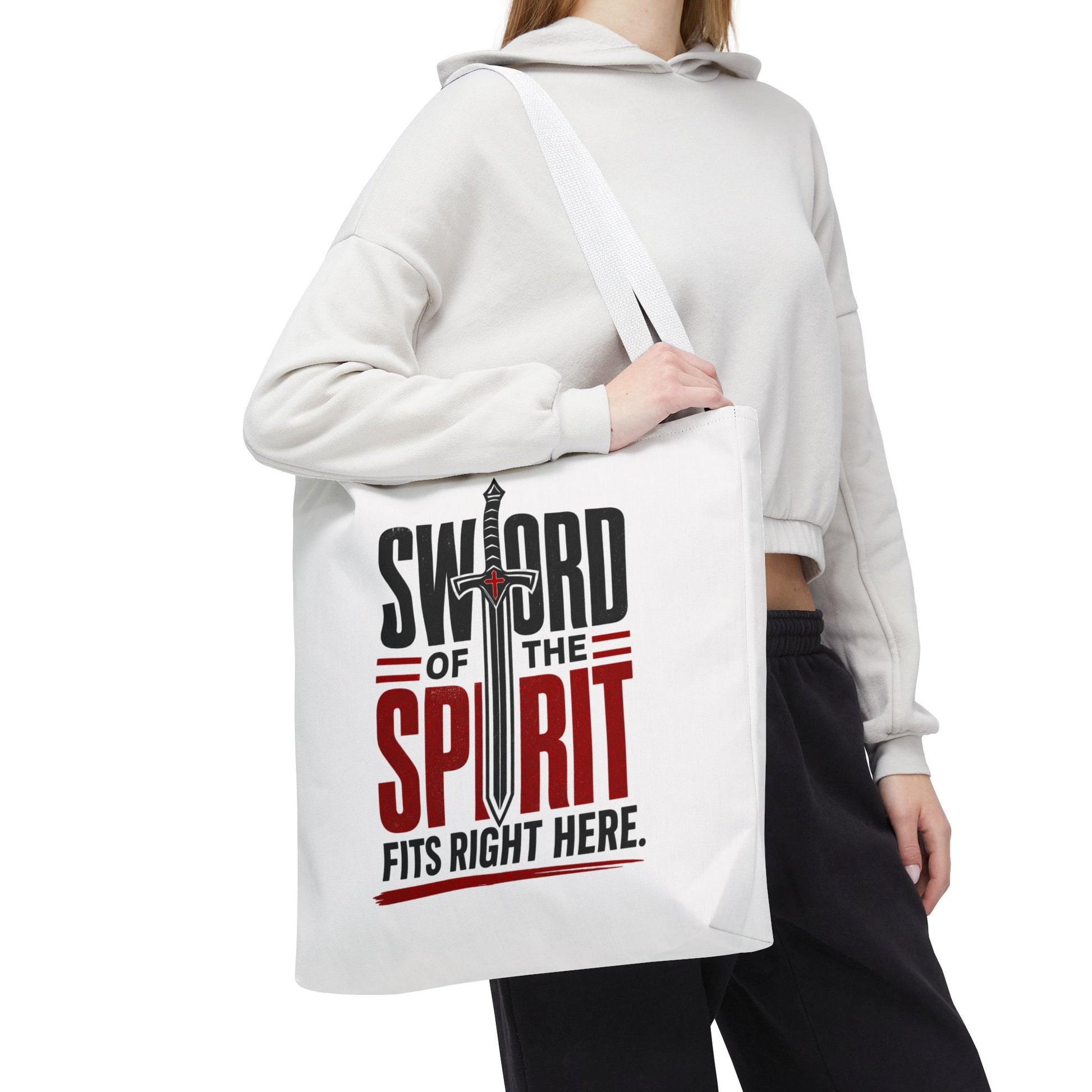 Sword of the Spirit Tote Bag — Christian Faith Inspirational Canvas Tote - ClaimedbyGodDesigns