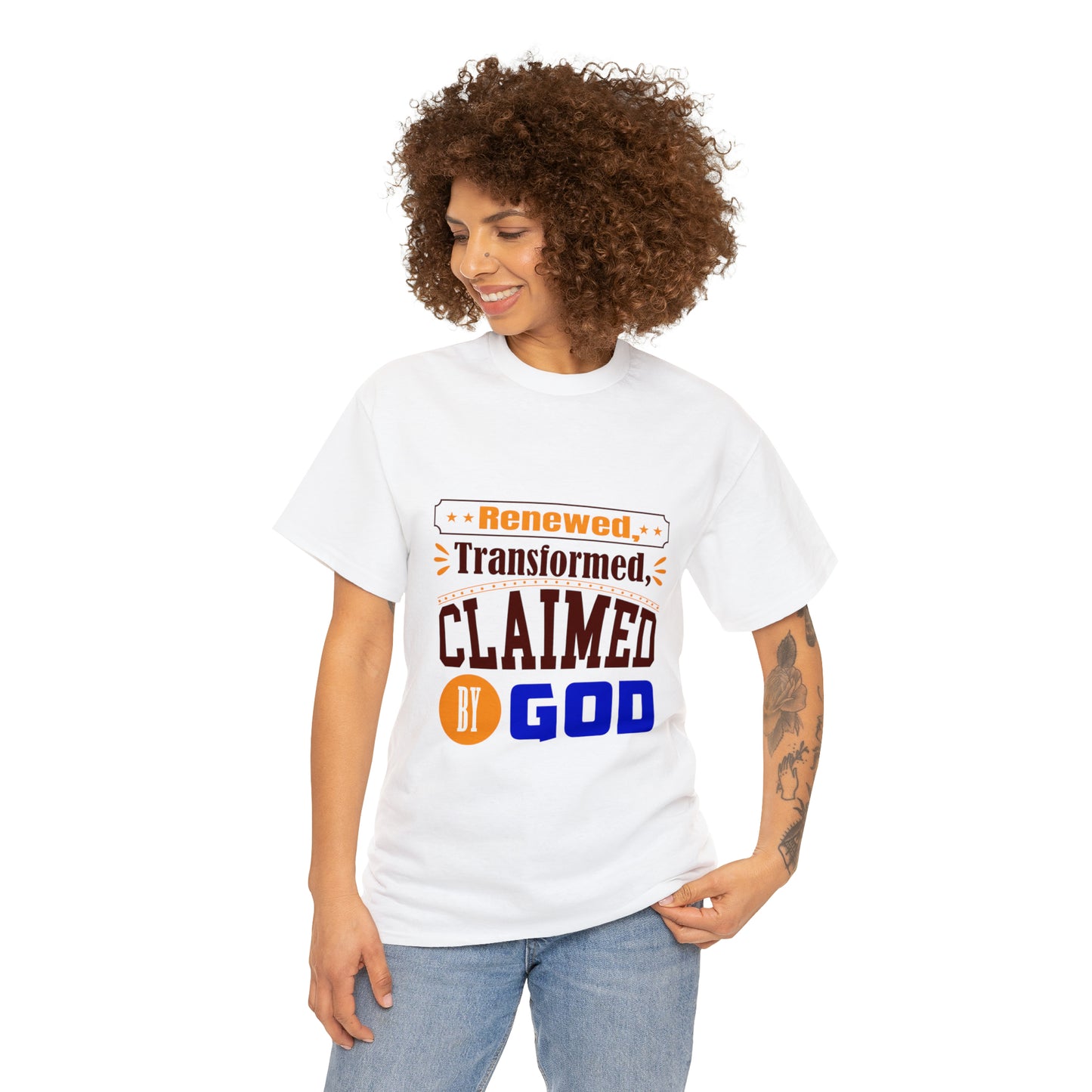 Renewed Transformed Claimed By God Unisex Heavy Cotton Tee