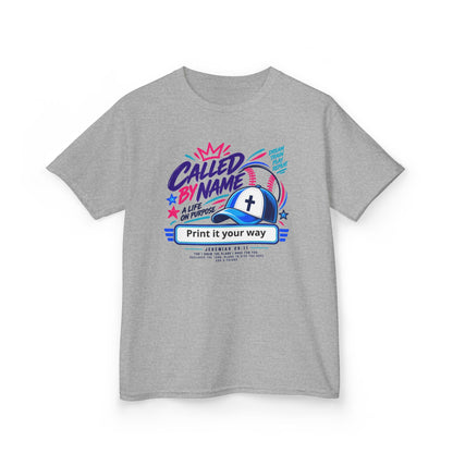 Youth Christian Baseball T-Shirt — "Called By Name" Design