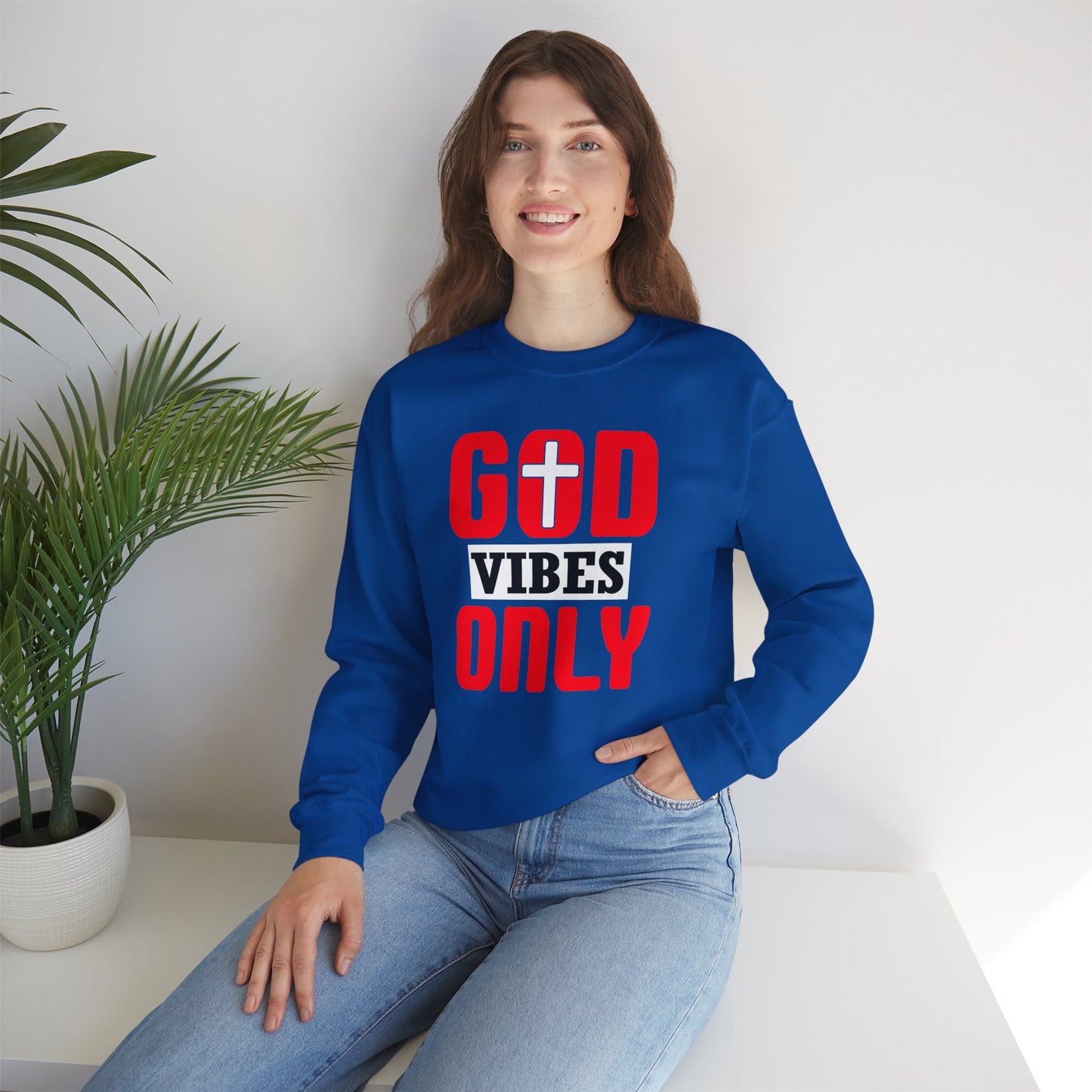 God Vibes Only Unisex Heavy Blend™ Crewneck Christian Sweatshirt