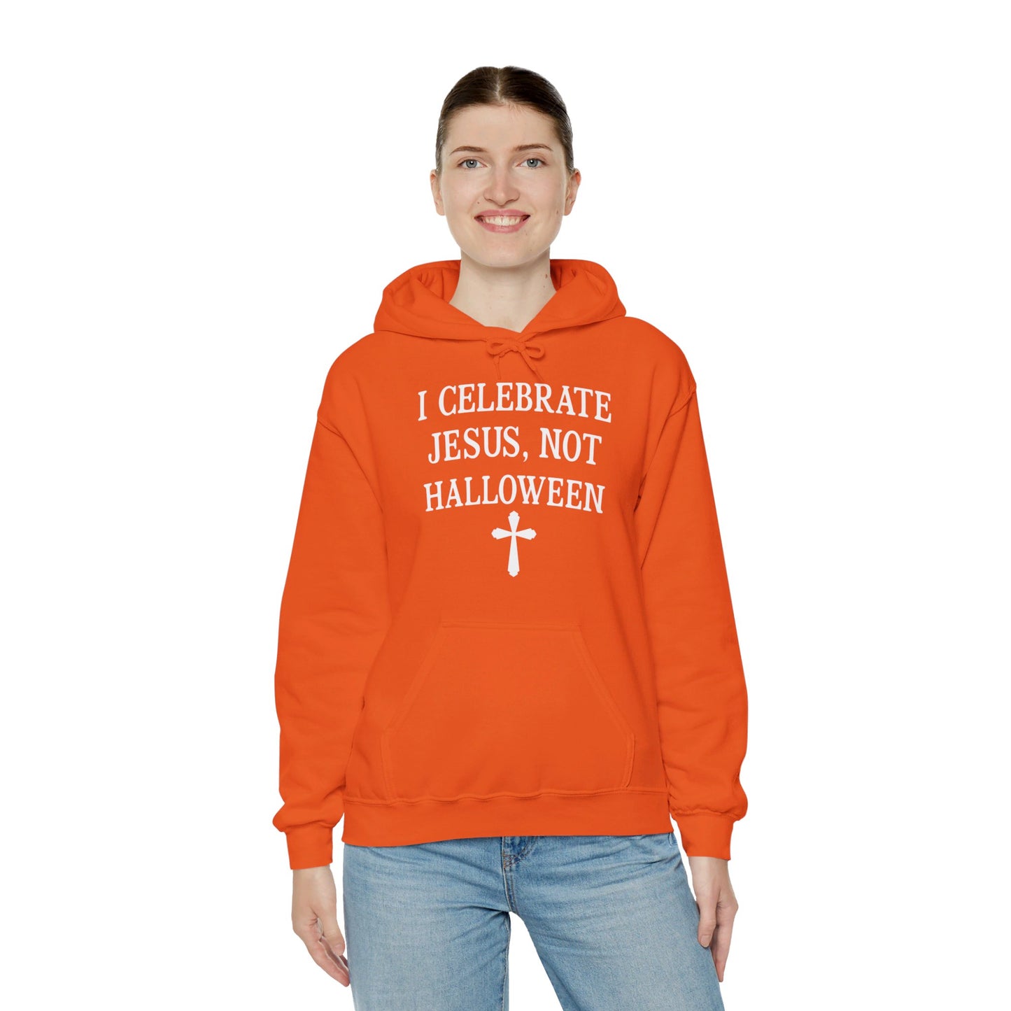 I Celebrate Jesus Not Halloween Halloween Unisex Christian Pullover Hooded Sweatshirt