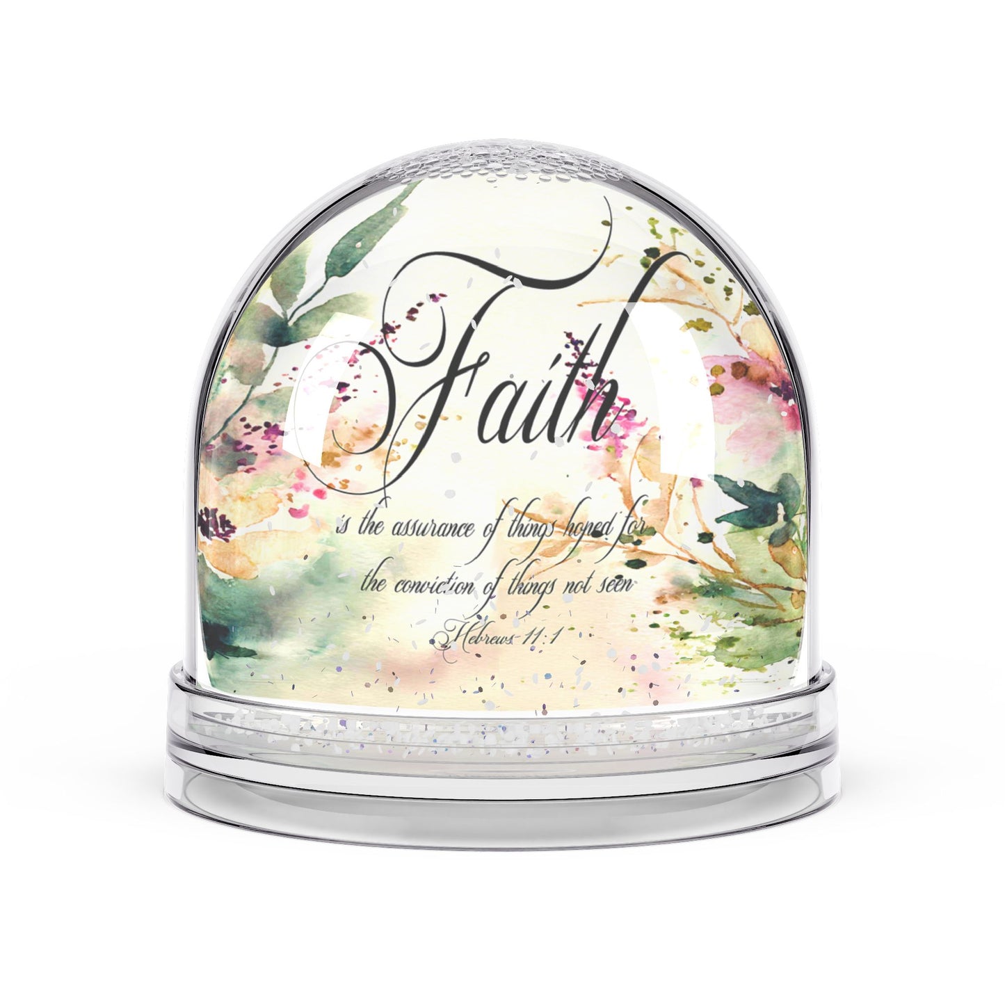 Christian Snow Globe, Religious Home Decor, Inspirational Gift, Christmas Decoration, Faith