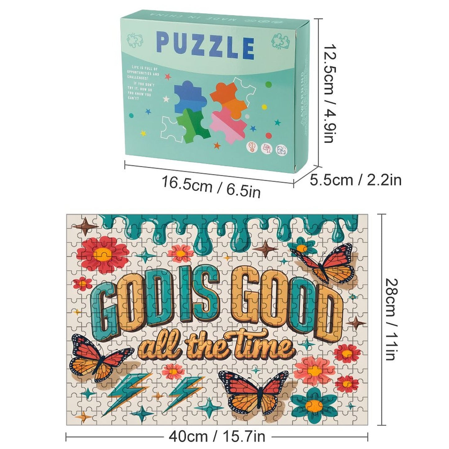 God Is Good All The Time Christian Horizontal Wooden Puzzle