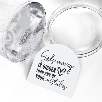 Christian Snow Globe, Religious Home Decor, Inspirational Gift, Christmas Decoration, His Mercy
