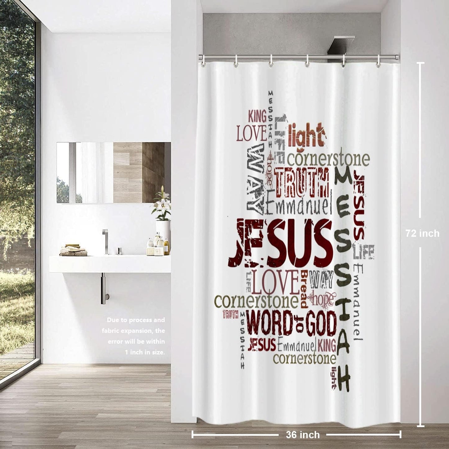 Jesus Christian Shower Curtain claimedbygoddesigns