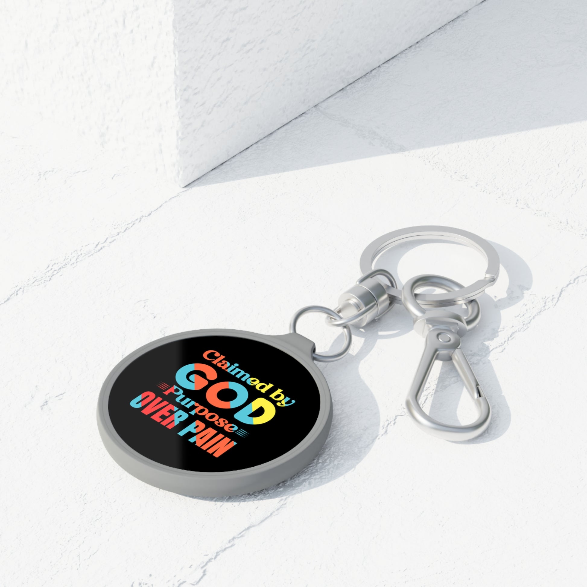 Claimed By God Purpose Over Pain Christian Key Fob Printify