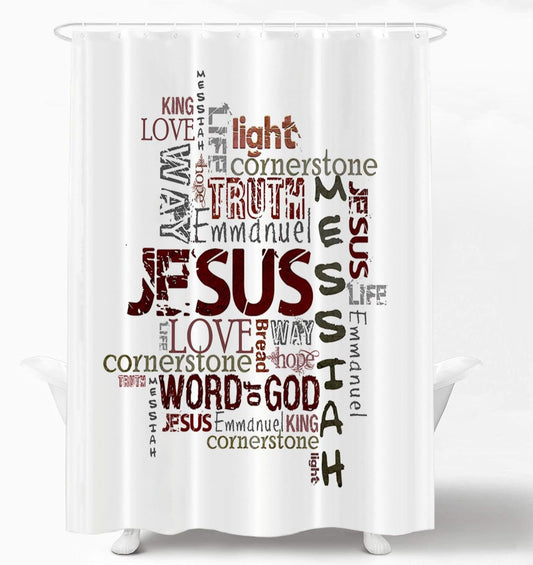 Jesus Christian Shower Curtain claimedbygoddesigns