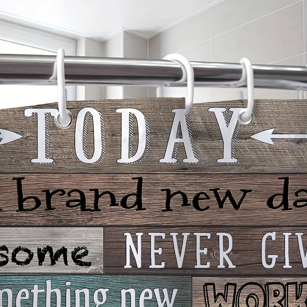 Today Is A Brand New Day Christian Shower Curtain With  12 Hooks, 180*180cm/70.8*70.8in claimedbygoddesigns