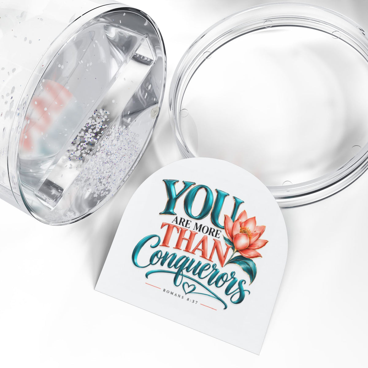 You Are More Than Conquerors Christian Snow Globe - Claimed by God Designs