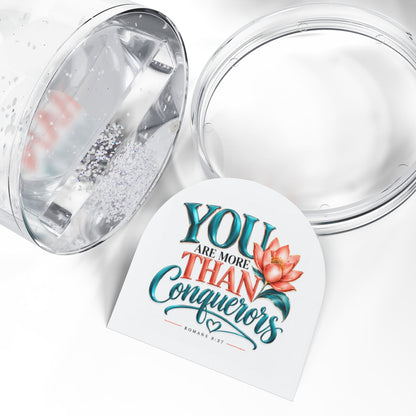 You Are More Than Conquerors Christian Snow Globe - Claimed by God Designs