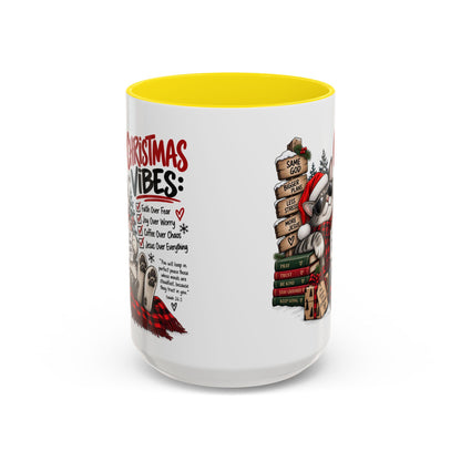Christmas Vibes: Jesus Over Everything Santa Cat Coffee Mug