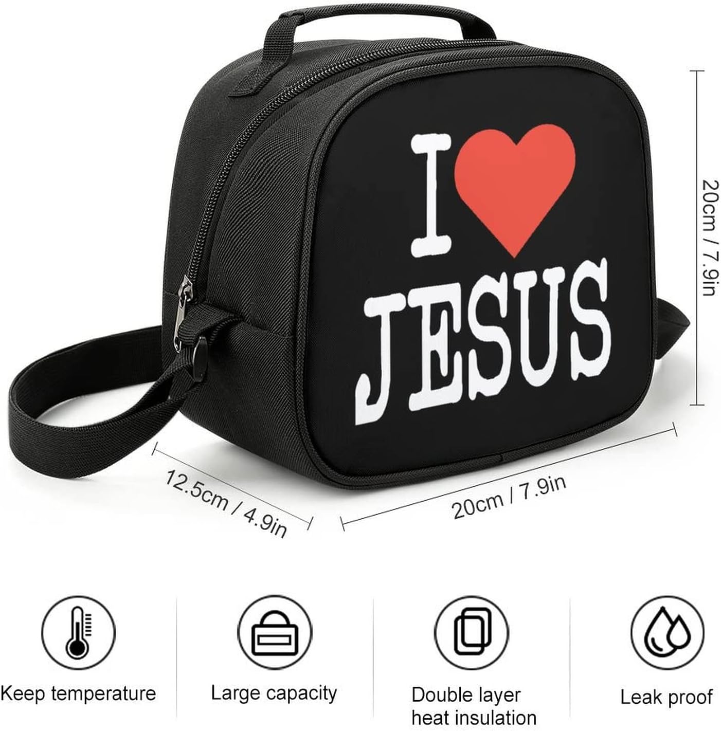 I Love Jesus Christian Lunch Bag claimedbygoddesigns