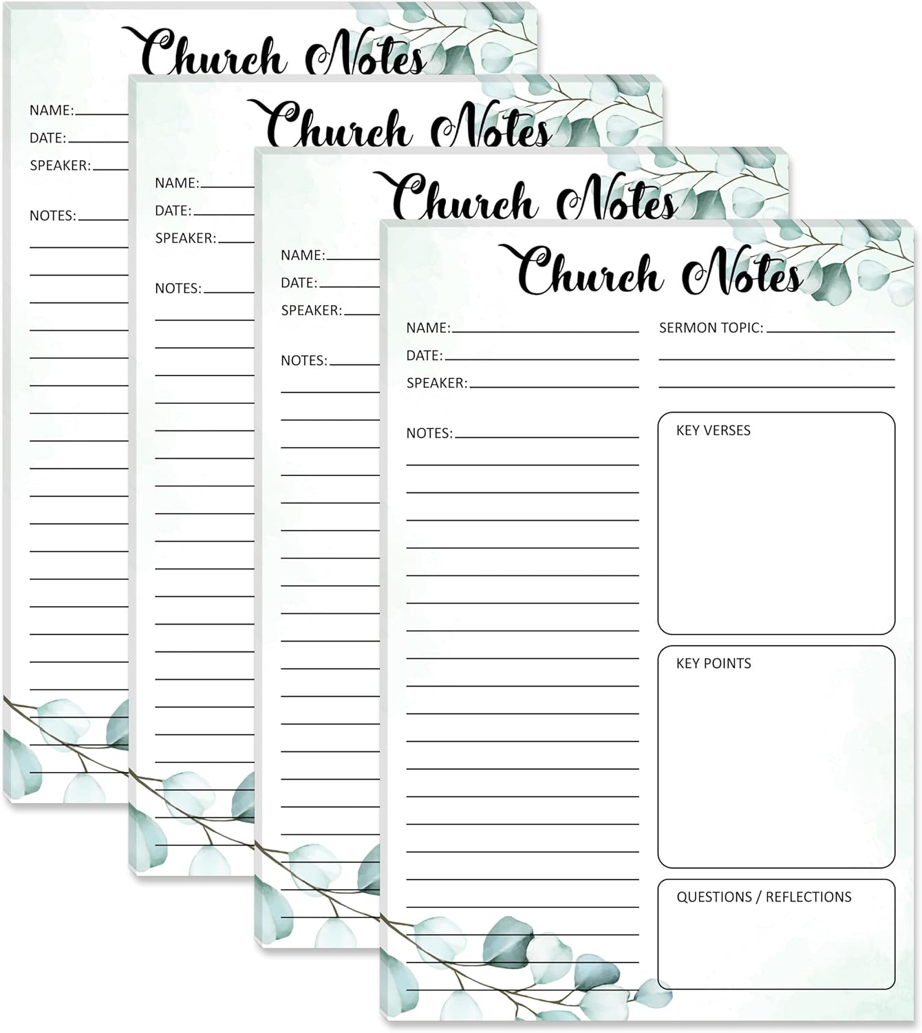 Church Notes Notebook Set with TearAway Sermon Note Pages Each with 25 pages claimedbygoddesigns