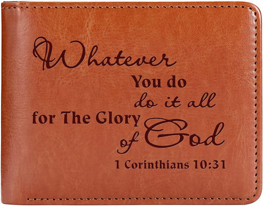 1Corinthians 10:31 Do It For The Glory Of God Leather Christian  Wallet claimedbygoddesigns